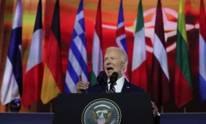 Ukraine will stop Putin, Biden tells NATO in forceful speech