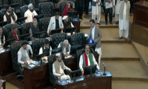 خیبرپختونخوا اسمبلی سے پی ٹی آئی پر پابندی کے خلاف قرارداد منظور
