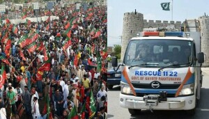 پی ٹی آئی جلسے میں شامل ریسکیو 1122 گاڑیوں کی تفصیلات طلب، ڈرائیور گرفتار