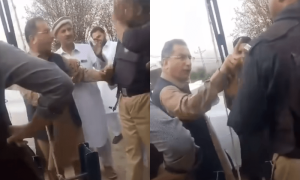 پی ٹی آئی ایم پی اے کی پولیس اہلکاروں سے تلخ کلامی اور نازیبا الفاظ کا استعمال، ویڈیو وائرل