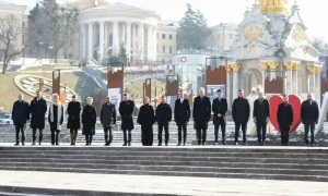 European leaders in Kyiv to mark three years of war, but top US officials stay away
