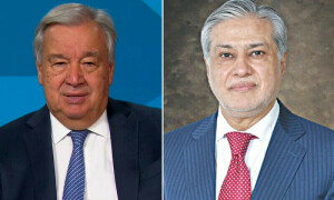 اقوام متحدہ کے سیکرٹری جنرل کا اسحاق ڈار سے رابطہ، تنازعات کے حل کیلئے عزم کا اعادہ