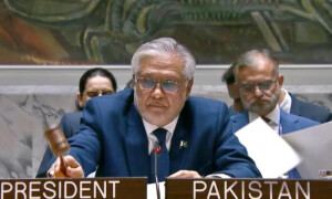 نائب وزیراعظم اسحاق کا اقوام متحدہ میں خطاب، عالمی تنازعات کے حل کا فارمولا پیش کردیا
