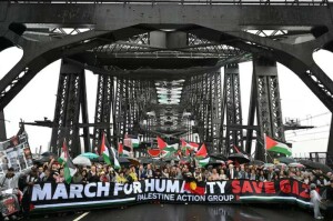 Tens of thousands join pro-Palestinian march over Sydney Harbour Bridge