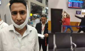 بھارتی فوجی افسر کا ایئرلائن کے ملازمین پر قاتلانہ حملہ، ویڈیو وائرل