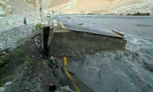 Melting glaciers in GB cut off road link with China