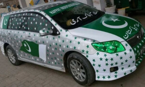 Cars dressed in green and white: Independence Day celebrations hit the streets