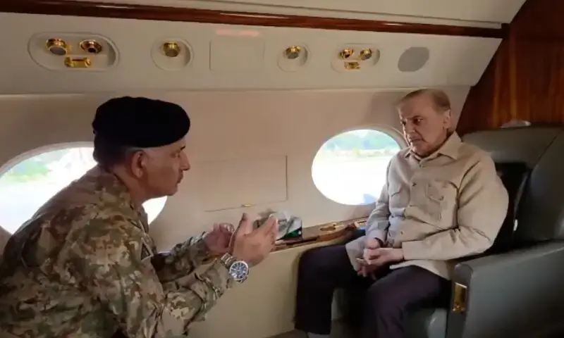 PM Shehbaz briefed on flood situation during aerial survey