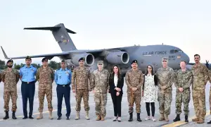 First flight of relief supplies for flood victims arrives from US