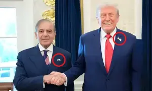 Historic meeting: Shehbaz Sharif, Donald Trump unite with fighter jet badges