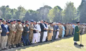 Funeral prayers offered for 12 soldiers martyred in Afghan border clashes: ISPR