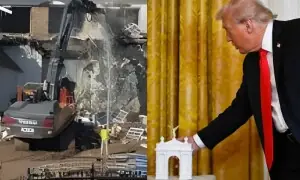 صدر ٹرمپ نے وائٹ ہاؤس کا ایک حصہ گرا دیا