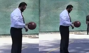 شامی صدر کی امریکی فوجی حکام کیساتھ باسکٹ بال کھیلنے کی ویڈیو وائرل شامی صدر کی امریکی فوجی حکام کیساتھ باسکٹ بال کھیلنے کی ویڈیو وائرل