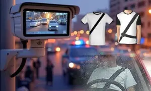 سیٹ بیلٹ پرنٹ والی شرٹ آپ کو ای چالان سے بچا سکے گی؟