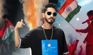 پاکستانی ریپیر طلحٰہ انجم نے بھارتی پرچم لہرا دیا پاکستانی ریپیر طلحٰہ انجم نے بھارتی پرچم لہرا دیا