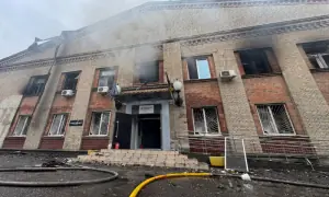 Russian drones strike Dnipro newsroom, cause fire and building damage