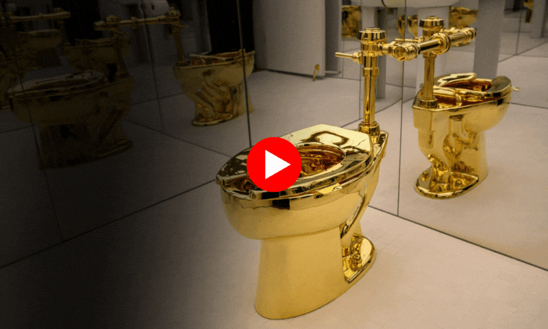 دنیا کا سب سے مہنگا سونے کا ٹوائلٹ نیلام