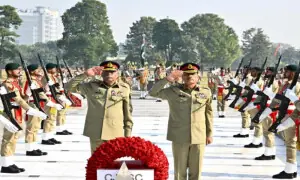 CJCSC General Sahir Shamshad bids farewell to Army Chief at GHQ