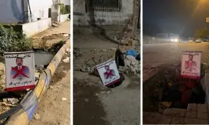 کراچی: بچے کے گٹر میں گر کر جاں بحق کا واقعہ، ٹاؤن چیئرمین کے خلاف بینرز آویزاں