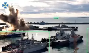 یوکرین کا سمندری ڈرون سے روسی آبدوز تباہ کرنے کا دعویٰ، ویڈیو جاری