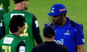 آئی ایل ٹی 20 میں نسیم شاہ اور کیرون پولارڈ کے درمیان لفظی جھڑپ