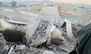 Terrorists blow up historic bridge over River Kurram in North Waziristan