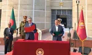 بنگلہ دیش کے نومنتخب وزیراعظم طارق رحمان اور ان کی کابینہ نے عہدے کا حلف اٹھا لیا