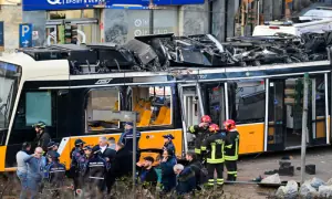 Tram derails in central Milan leaving two dead, 40 injured Tram derails in central Milan leaving two dead, 40 injured