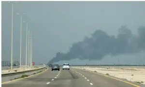 Fire breaks out after drones hit US embassy in Riyadh