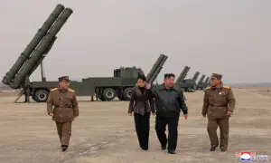 Kim Jong Un oversees rocket engine test, military drills