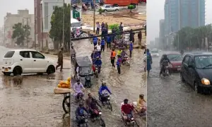 کراچی میں موسلا دھار بارش، سڑکیں زیرِ آب، مختلف حادثات میں 4 افراد جاں بحق