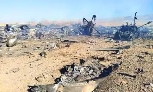 ایران میں ریسکیو آپریشن کے درمیان تباہ ہونے والے امریکی طیارے کی تصویر سامنے آگئی