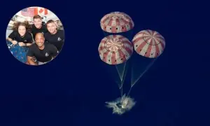 چاند کے گرد سفر کے بعد آرٹیمس ٹو کے خلا باز بحفاظت زمین پر واپس