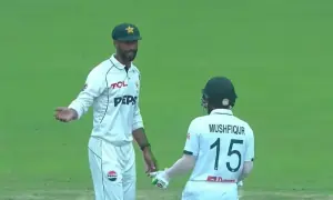Shan Masood, Mushfiqur Rahim clash during tense Sylhet Test