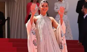 Sanam Saeed walks Cannes 2026 red carpet in Hussain Rehar couture