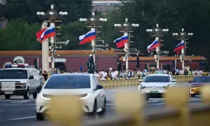 Putin lands in China for trip that aims to show unshakeable ties after Trump pomp