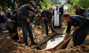 Russian drone hits funeral procession near Sumy