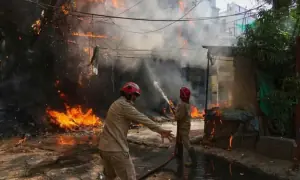 Fire in Delhi hotel kills at least 21, police say