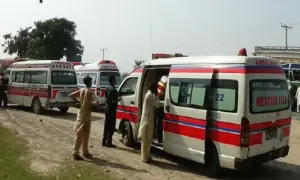 Ten killed as van plunges into ravine, catches fire on Murree Expressway
