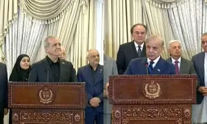 بیلسٹک میزائل پروگرام ایران کا حق ہے، امن معاہدے میں اس کا ذکر نہیں: وزیراعظم کی ایرانی صدر کے ہمراہ گفتگو