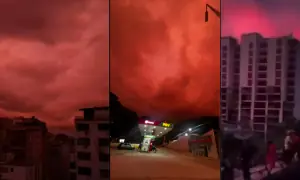 زلزلے کے بعد وینزویلا کا آسمان خونی ہوگیا