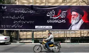 Flowers and a raised fist: Tehran's Grand Mosalla readies for Khamenei farewell