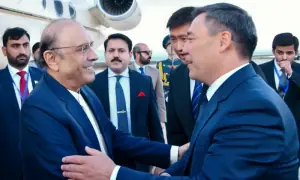 President Zardari arrives in Kyrgyzstan for official visit to boost bilateral ties