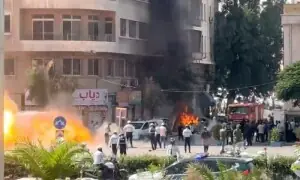 فرانسیسی صدر کے دورۂ شام کے دوران ہوٹل کے قریب دھماکے
