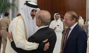 شریف برادران کی امیر قطر سے ملاقات، شیخ حمد بن خلیفہ آل ثانی کے انتقال پر تعزیت