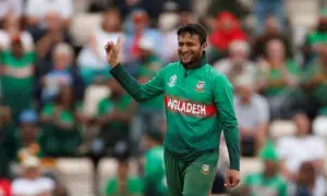 Bangladesh says star cricketer Shakib will not play again after Hasina event