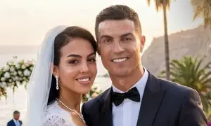 رونالڈو نے دس سال اور 5 بچوں کے بعد گرل فرینڈ کو بیوی بنالیا
