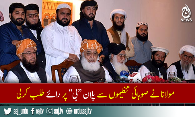 مولانا فضل الرحمان نے صوبائی تنظیموں سے پلان بی پر رائے مانگ لی