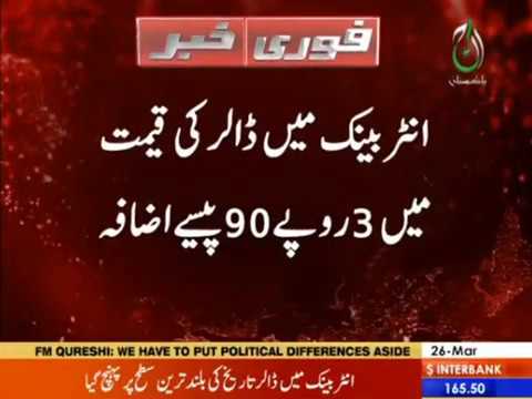 1 dollar ki qeemat 165 rupee 50 paisay hogae