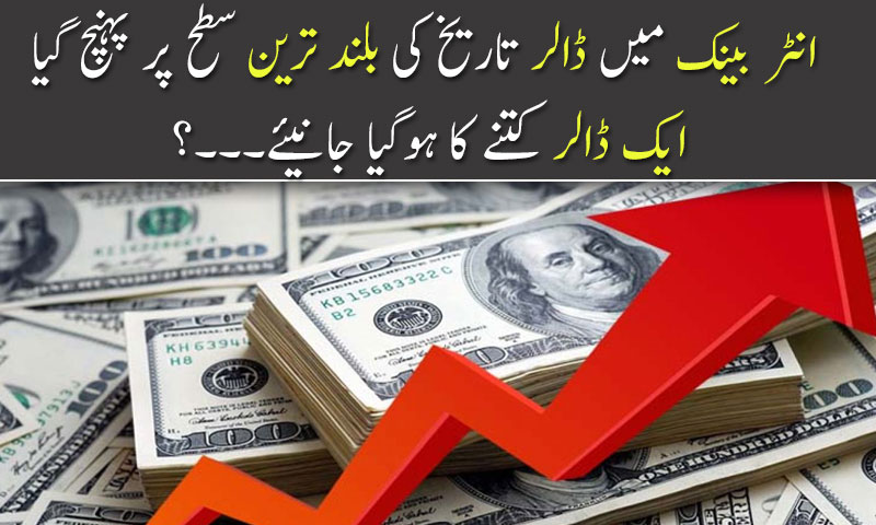 Inter Bank main dollar tareekh ki buland tareen satah par pohanch gaya